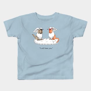 Funny Dog and Cat Angel Cartoon Humor Kids T-Shirt